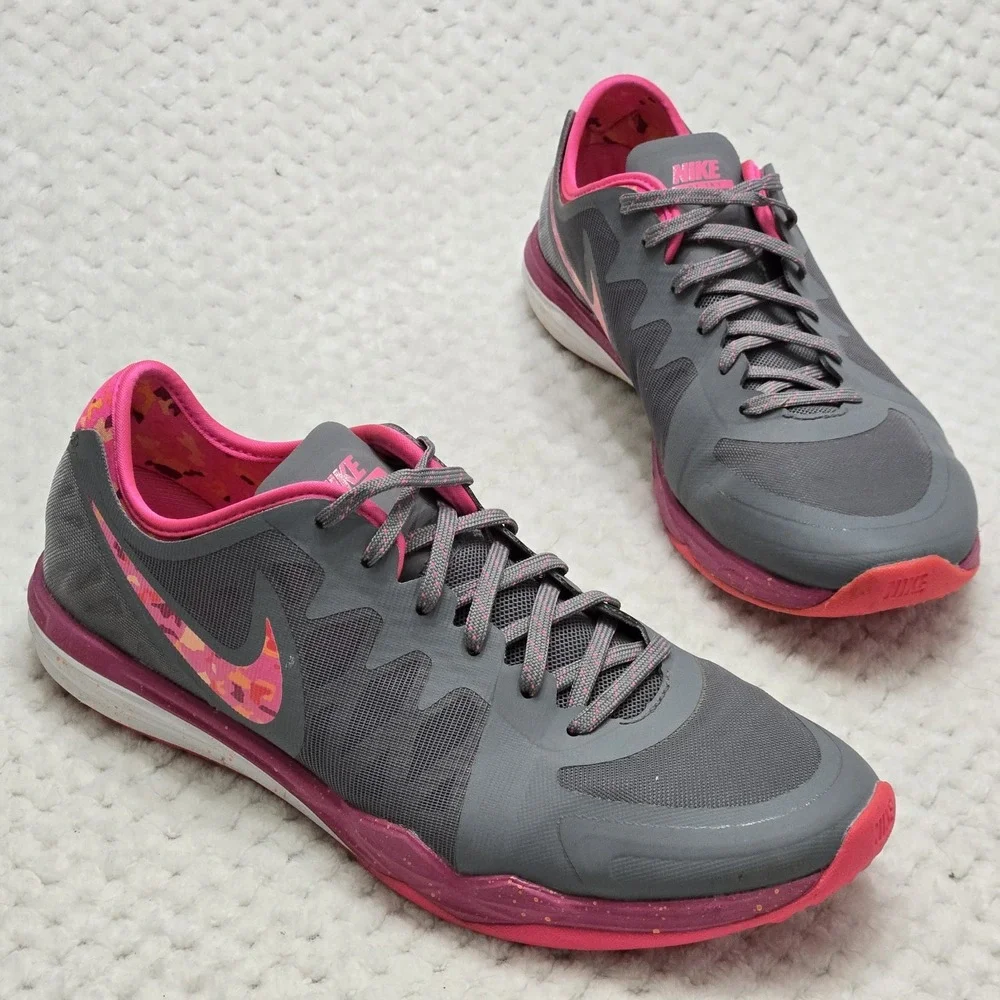 Nike 2015 Dual Fusion TR 3 #724812-005 Women's Size 8‎ Gray Pink Running Shoes
